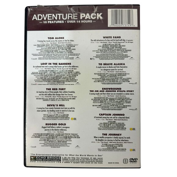 10 Movie Adventure Pack Vol 2 Multifeature Collection DVD Echo Bridge - Picture 2 of 7